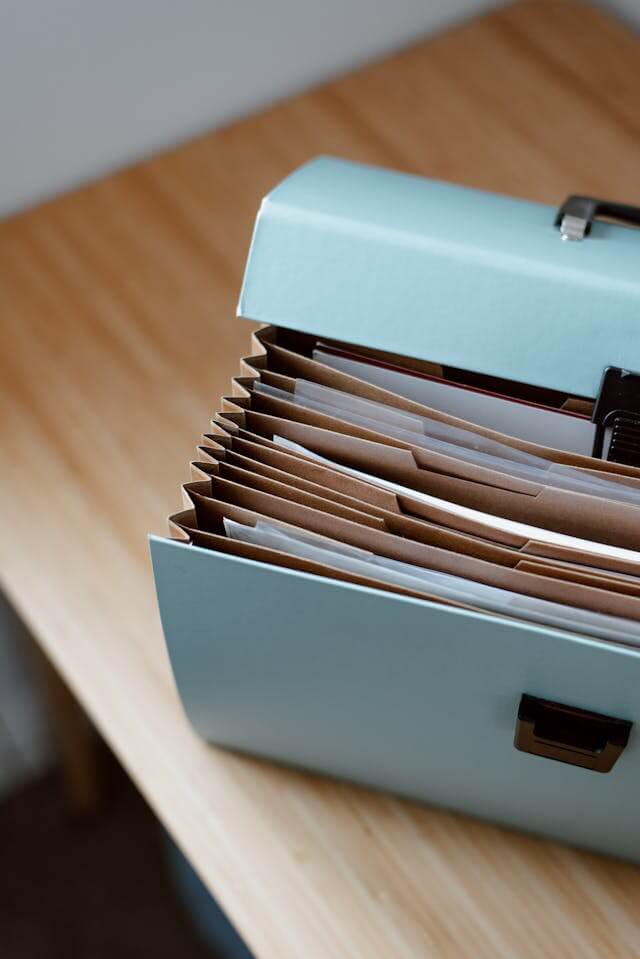 File folder full of police reports